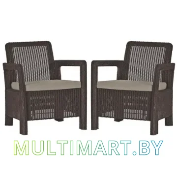 Набор садовой мебели Keter Tarifa 2 chairs (коричневый/серо-бежевый, 2 кресла)